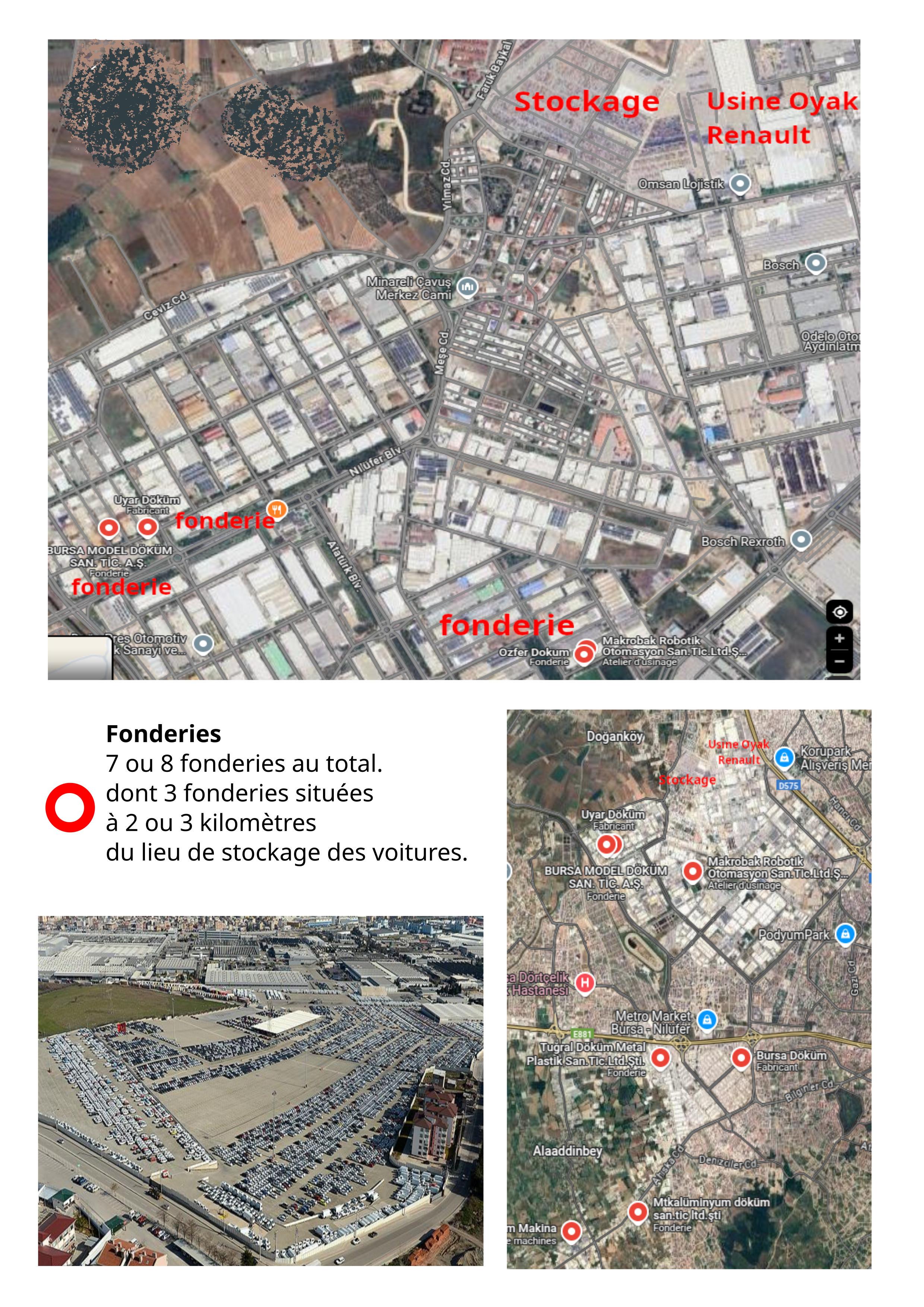 Zone industrielle autour de l'usine Oyak Renault Bursa